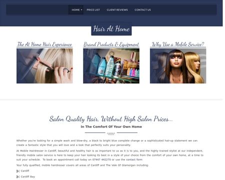 website thubmnail of Qualified Insured Mobile Hairdresser Covering Cardiff Penarth & Barry