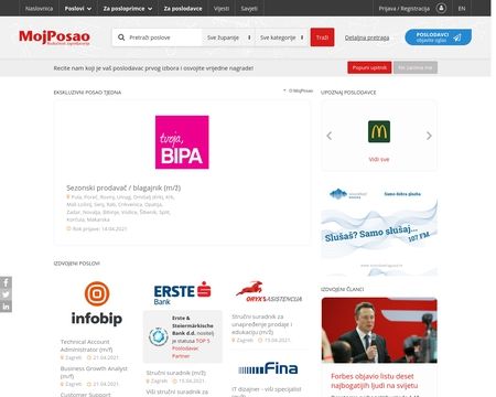 website thubmnail of MojPosao.net