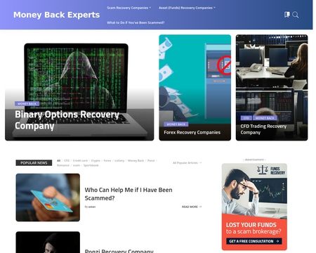 website thubmnail of Money Back Experts