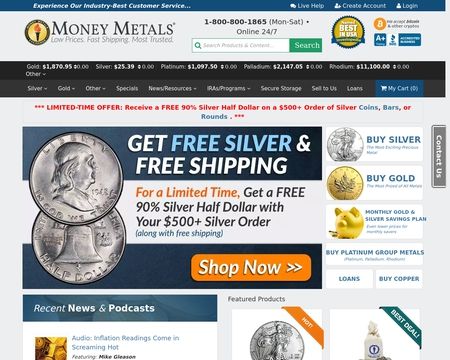 website thubmnail of Moneymetals