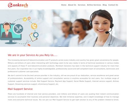 website thubmnail of Monktech Solutions