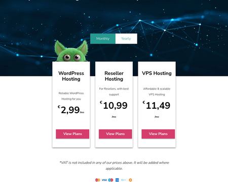 website thubmnail of Monster Host