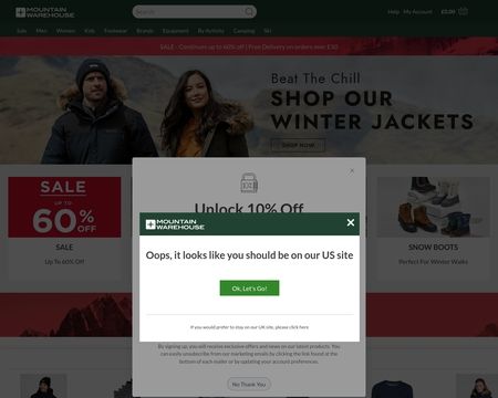 website thubmnail of Mountain Warehouse