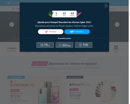 website thubmnail of Movistar.cl
