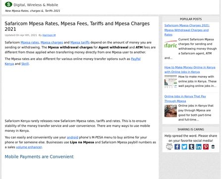 website thubmnail of Mpesa Charges