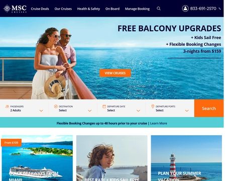 website thubmnail of MSCCruises