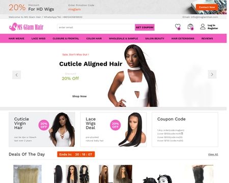 website thubmnail of Ms Glam Hair