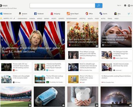 website thubmnail of Msn.ca
