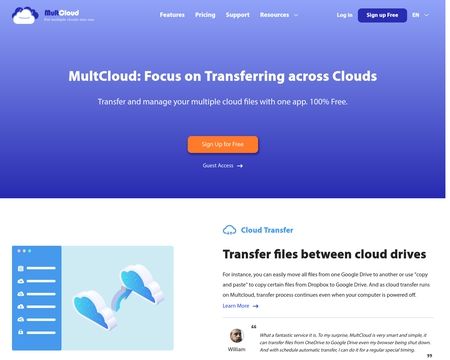 website thubmnail of MultCloud