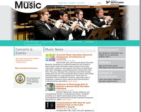 website thubmnail of Music.arts.usf.edu