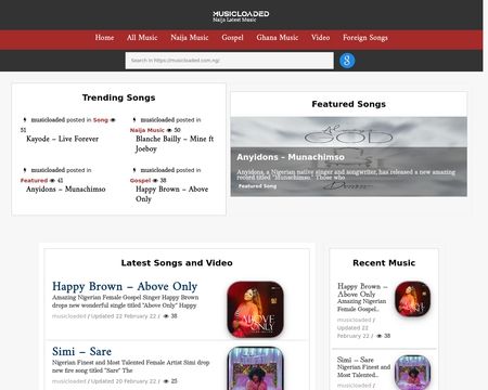 website thubmnail of Musicloaded.com.ng