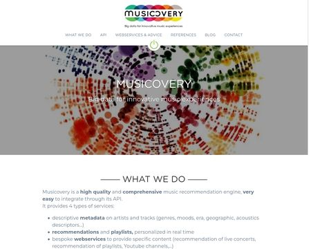 website thubmnail of Musicovery