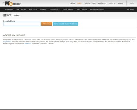 website thubmnail of MXtoolbox