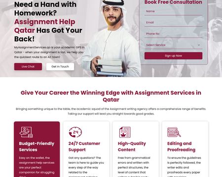 website thubmnail of Myassignmentservices.qa