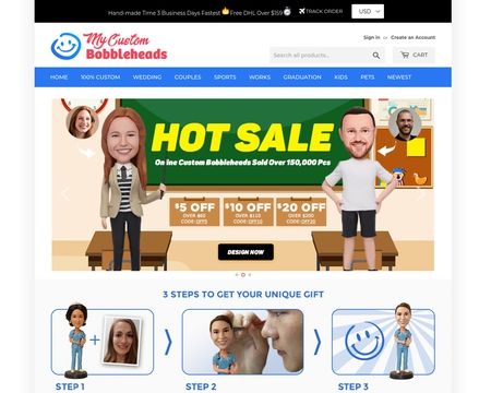 website thubmnail of Mycustombobbleheads