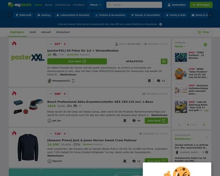 website thubmnail of Mydealz