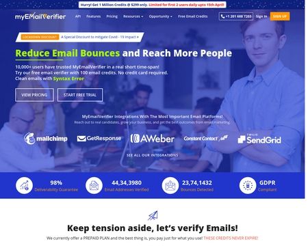 website thubmnail of Myemailverifier