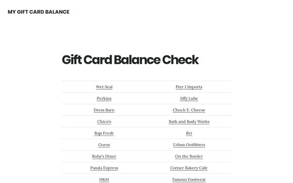 Thumbnail of My Gift Card Balance