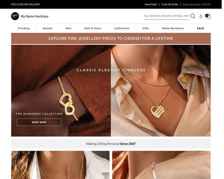 website thubmnail of My Name Necklace