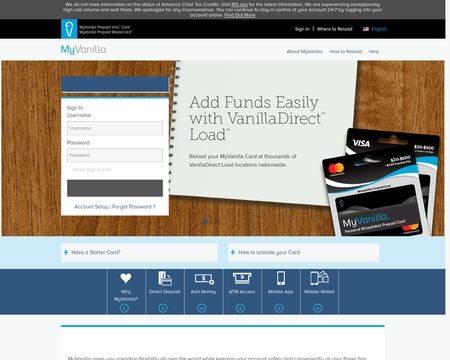 website thubmnail of Myvanillacard