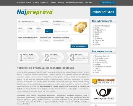 website thubmnail of Najpreprava.sk