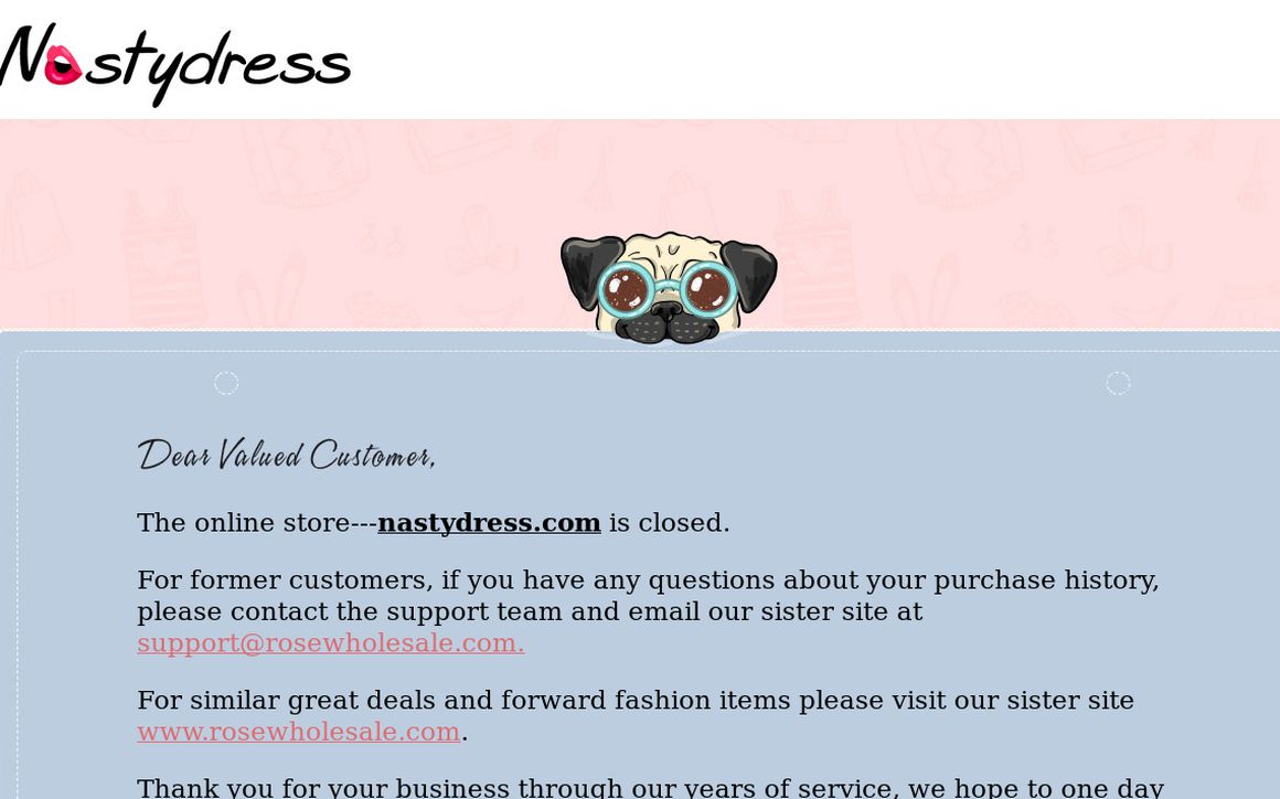 website thubmnail of Nastydress