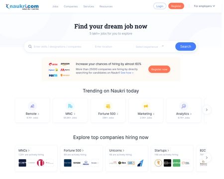 website thubmnail of Naukri.com