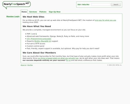 website thubmnail of NearlyFreeSpeech.net