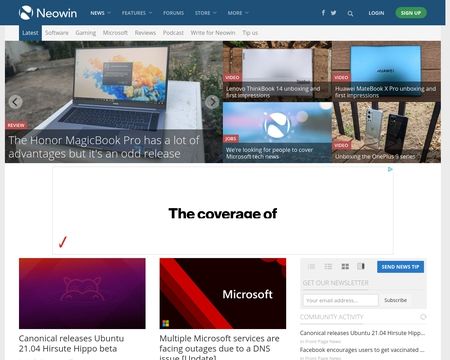 website thubmnail of Neowin