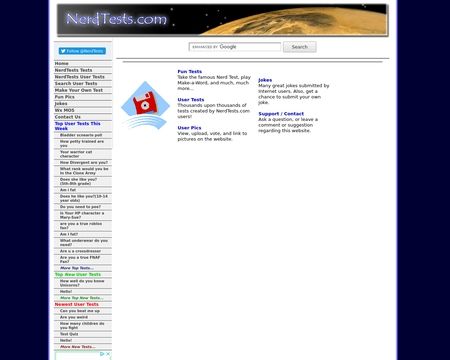 website thubmnail of NerdTests.com