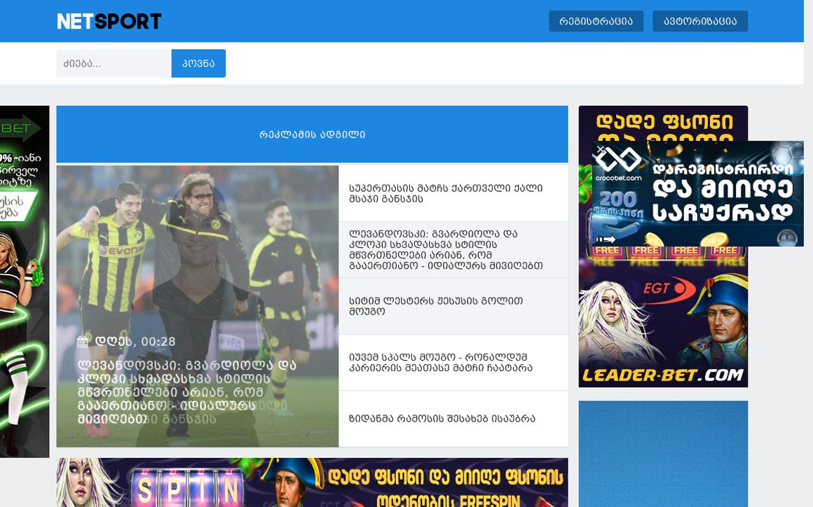website thubmnail of Netsport.ge