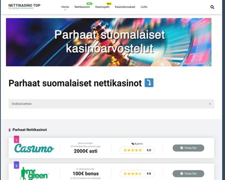 website thubmnail of Nettikasino Top