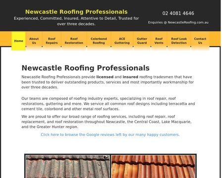website thubmnail of Newcastle Roofing Professionals