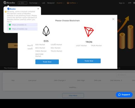 website thubmnail of Newdex.io