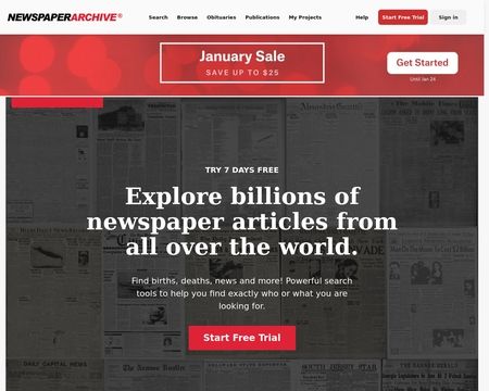 website thubmnail of NewspaperArchive