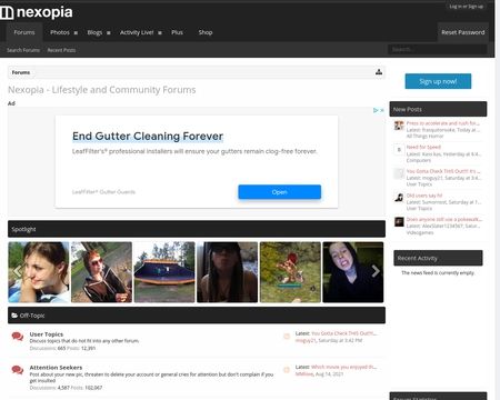 website thubmnail of Nexopia