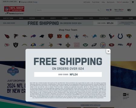 website thubmnail of NFL Shop