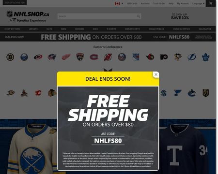 website thubmnail of NHLShop.ca