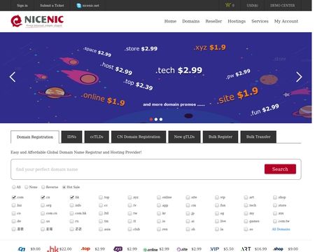 website thubmnail of NiceNIC.NET