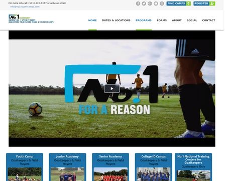 website thubmnail of No1 Soccer Camps