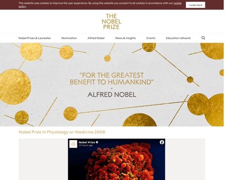 website thubmnail of Nobel Prize