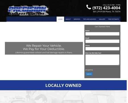 website thubmnail of Precision Auto Body Of Plano TX