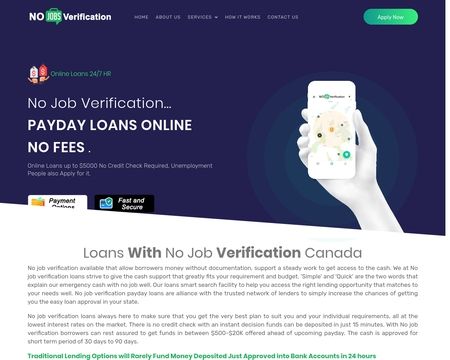 website thubmnail of No Job Verification