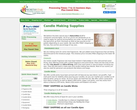 website thubmnail of NorthStarCountryCandleCo