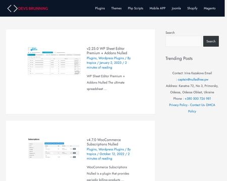 website thubmnail of Nulledfree.net