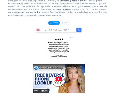 website thubmnail of Num Lookup
