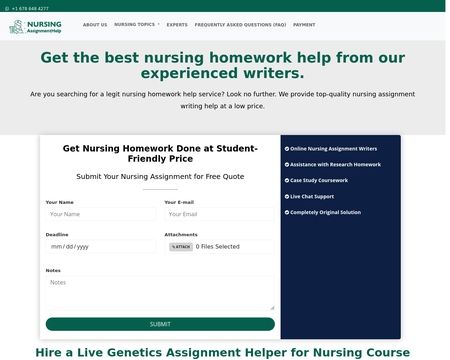 website thubmnail of Nursing Assignment Help