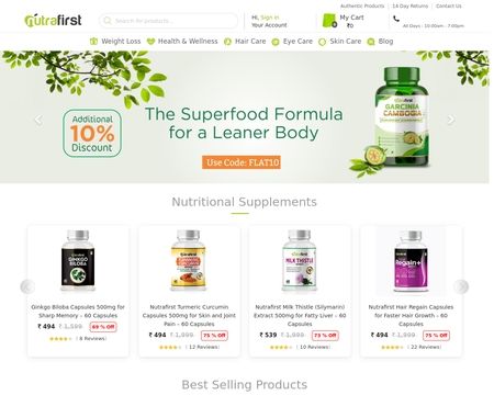 website thubmnail of Nutrafirst.in