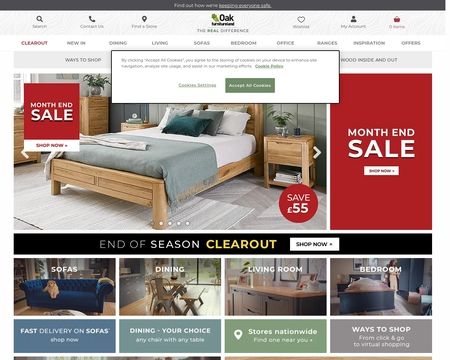 website thubmnail of Oak Furnitureland