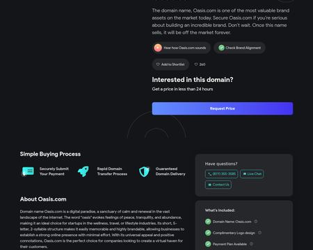website thubmnail of Oasis.com